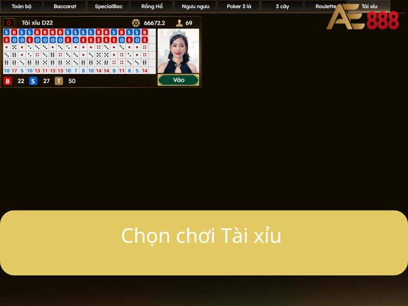 Chọn chơi tài xỉu trong danh mục các trò chơi Chọn chơi tài xỉu trong danh mục các trò chơi