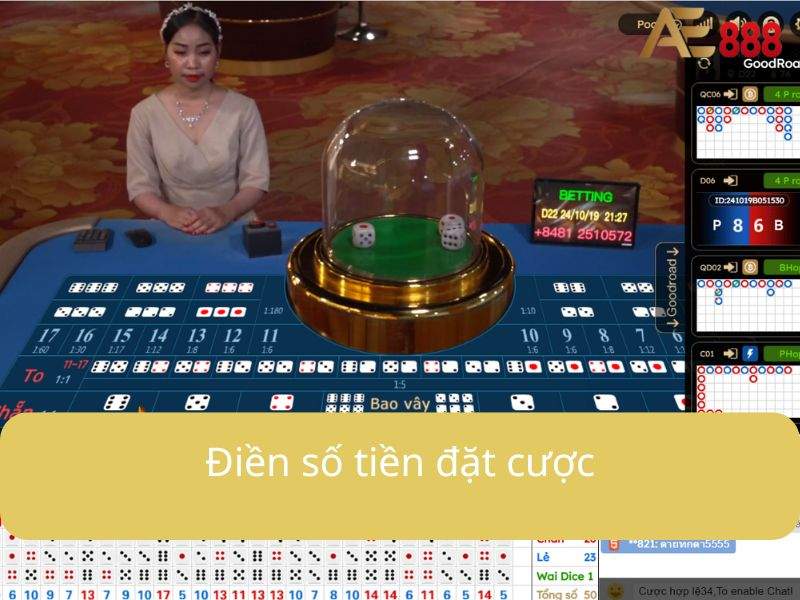 Điền số tiền đặt cược Điền số tiền đặt cược