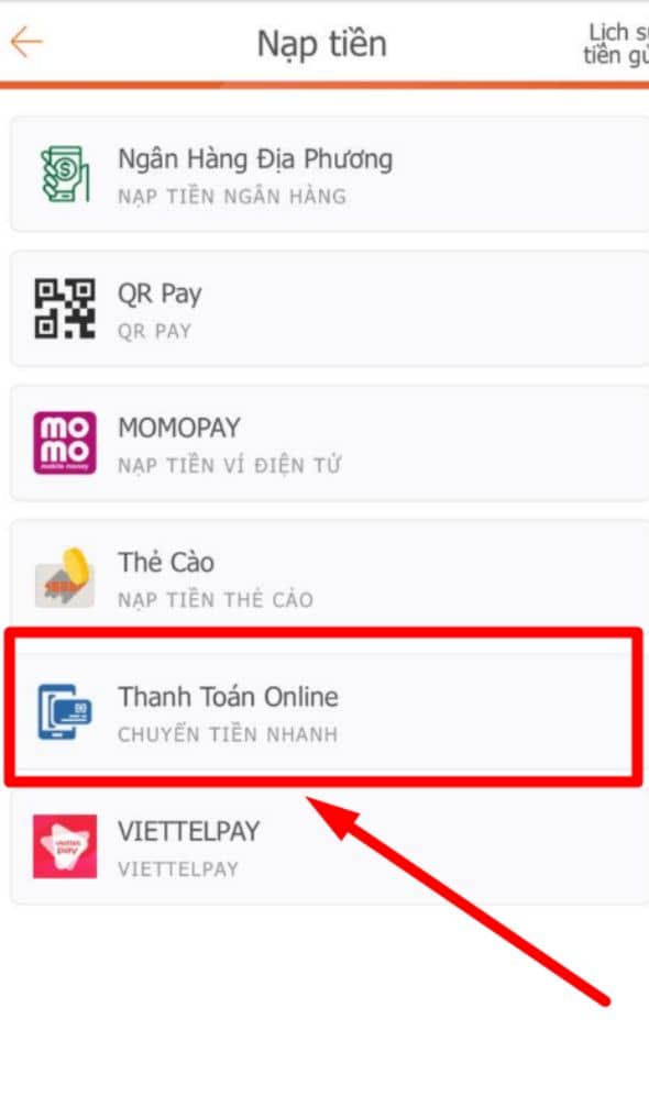 Chọn phương thức thanh toán online Chọn phương thức thanh toán online