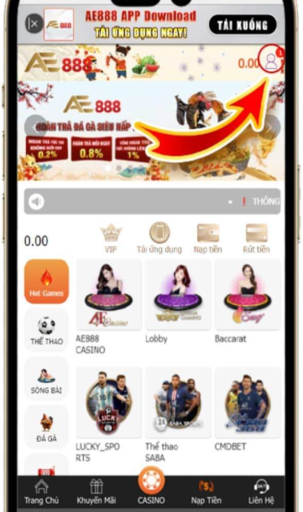 Đăng nhập vào trang chủ AE888 và chọn tài khoản Đăng nhập vào trang chủ AE888 và chọn tài khoản