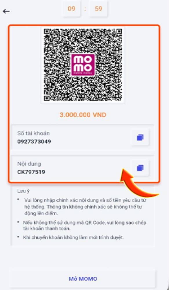 Lưu mã QR hoặc sao chép các thông tin chuyển khoản Lưu mã QR hoặc sao chép các thông tin chuyển khoản