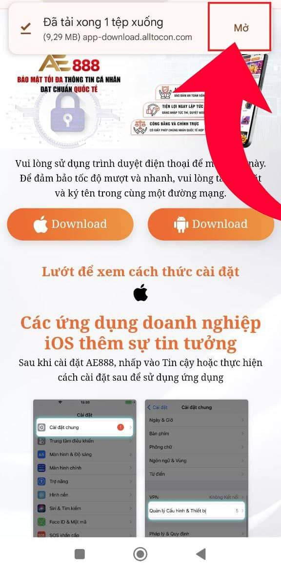 Nhấn mở để vào ứng dụng AE888 Nhấn mở để vào ứng dụng AE888