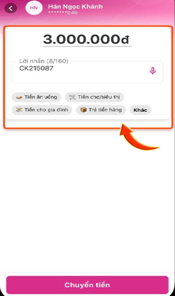 Xác nhận chuyển tiền trong ứng dụng MOMO Xác nhận chuyển tiền trong ứng dụng MOMO
