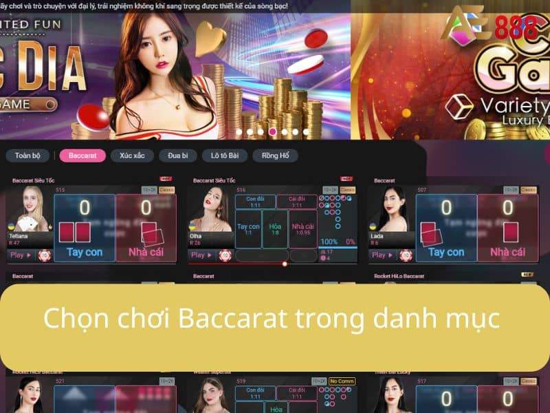 Chọn chơi Baccarat trong danh mục các trò chơi Chọn chơi Baccarat trong danh mục các trò chơi