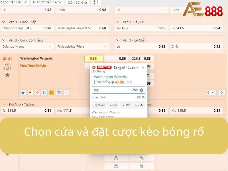 Chọn cửa và đặt cược kèo bóng rổ Chọn cửa và đặt cược kèo bóng rổ