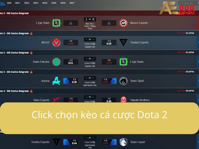 Chọn trận đấu và kèo muốn đặt cược Chọn trận đấu và kèo muốn đặt cược