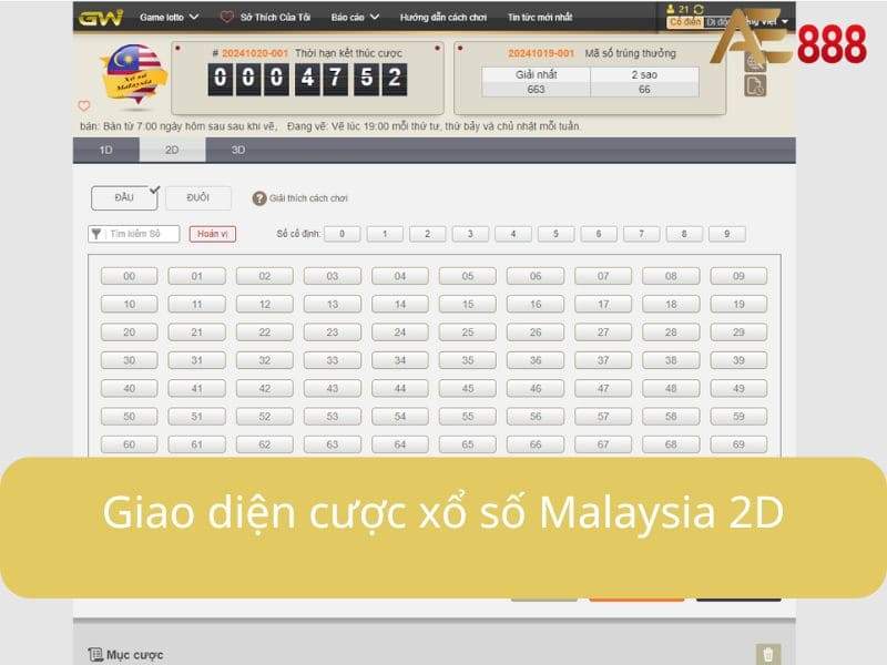 Giao diện cược xổ số Malaysia 2D Giao diện cược xổ số Malaysia 2D