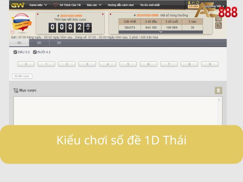 Kiểu chơi số đề 1D Thái Kiểu chơi số đề 1D Thái