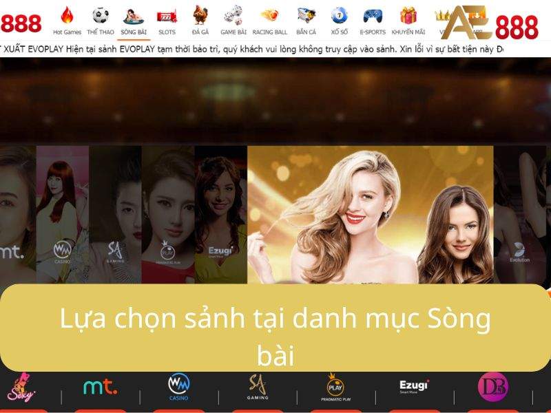 Lựa chọn sảnh tại danh mục Sòng bài Lựa chọn sảnh tại danh mục Sòng bài