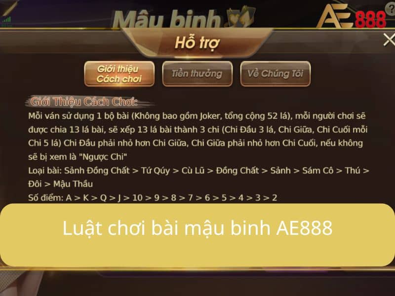 Thuật ngữ trong bài mậu binh online tại game bài AE888 Thuật ngữ trong bài mậu binh online tại game bài AE888