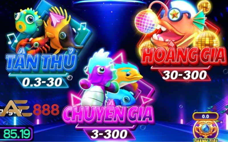 Có 3 sảnh chơi trong game bắn cá Disco Có 3 sảnh chơi trong game bắn cá Disco