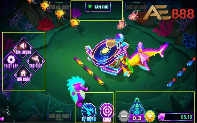 Giao diện và các tính năng trong game bắn cá Disco Giao diện và các tính năng trong game bắn cá Disco