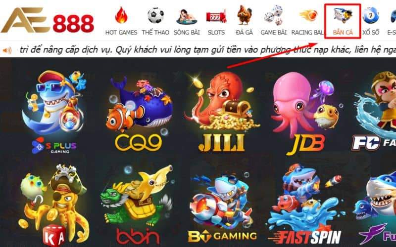 Truy cập vào AE888 và chọn bắn cá Truy cập vào AE888 và chọn bắn cá