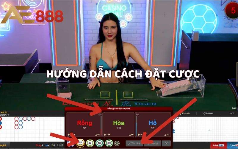 Hướng dẫn cách đặt cược rồng hổ online chi tiết tại AE888